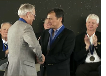 franklin chang receiving astronaut hall of fame medal
