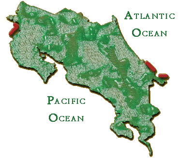 costa rica scuba diving map