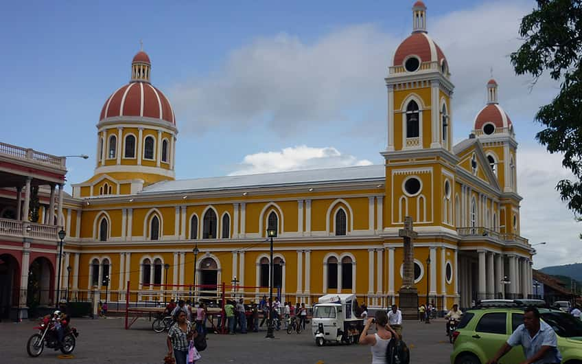 A picture of Our Lady of the Assumption Cathedral in Granada, Nicaragua, during a morning city tour.