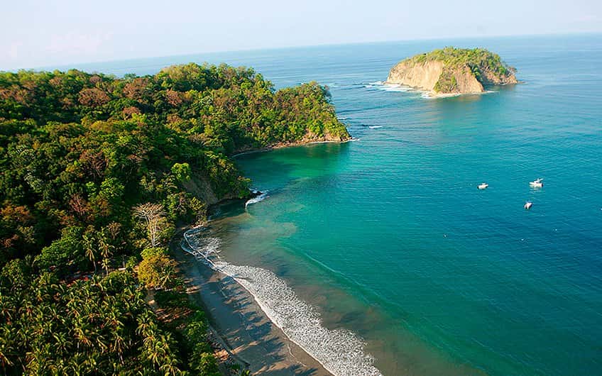 Aerial view Beach Nosara & Samara Costa Rica