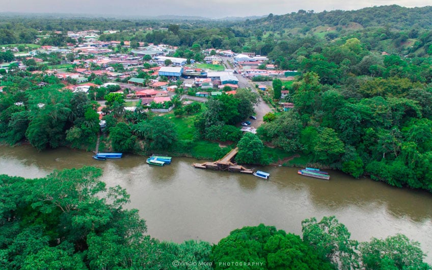 Sarapiquí Costa Rica Reiseguide: Luftaufnahme Puerto Viejo Sarapiquí