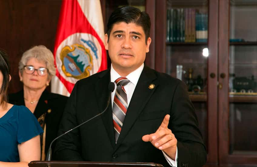 The President of the Republic, Carlos Alvarado Quesada