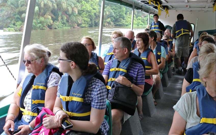 Group riding the Tortuguero Canals