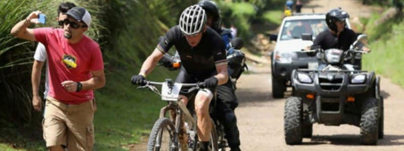 Lance Armstrong in Costa Rica for the toughest mountain bike race